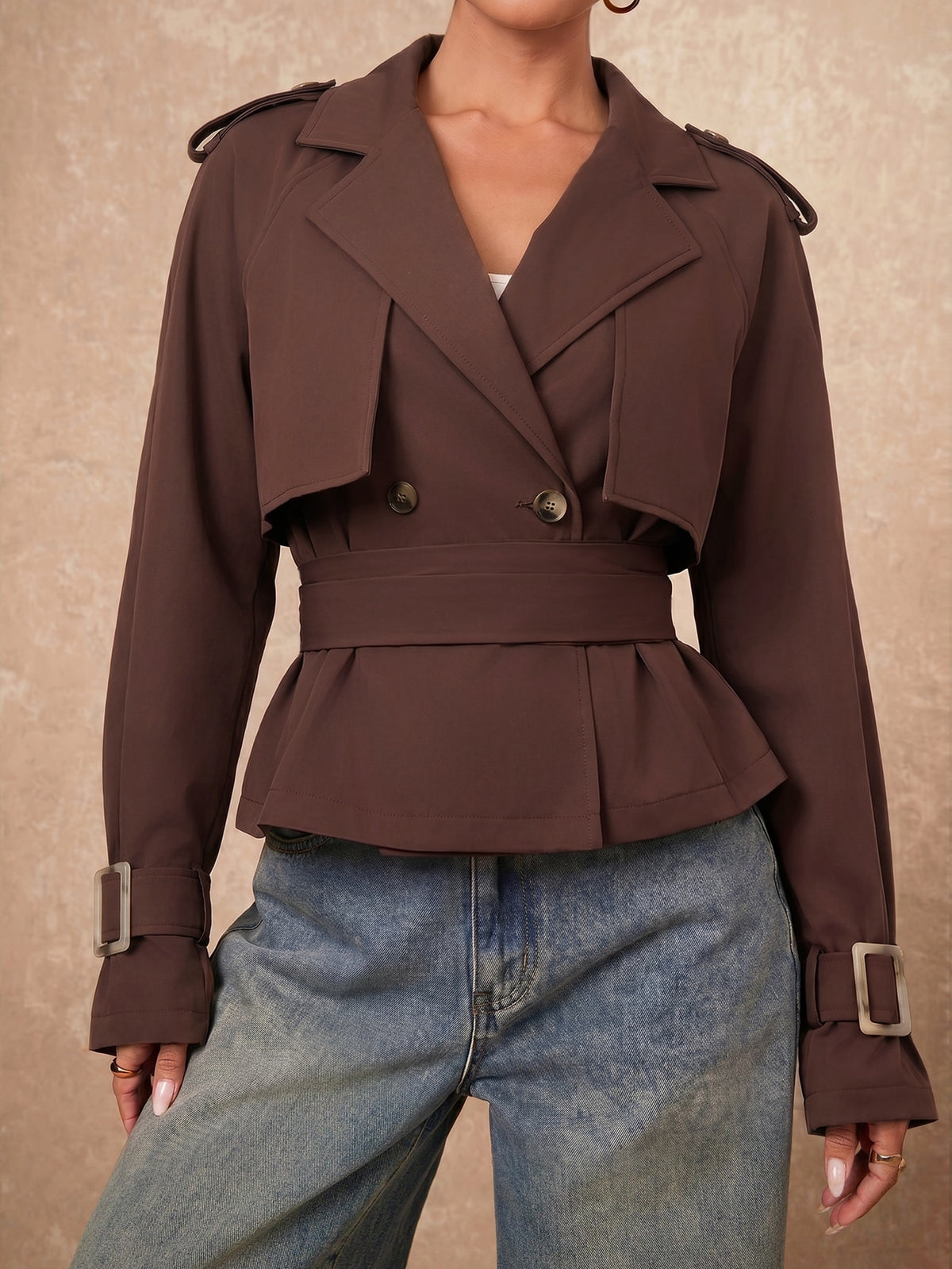 Dana | Double-Breasted PU Jacket