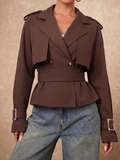 Dana | Double-Breasted PU Jacket