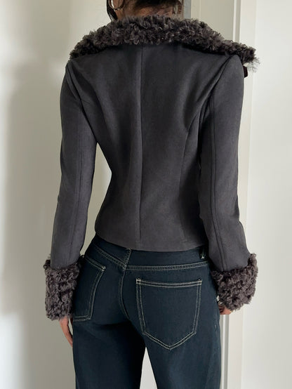 Sofa | Suedette Fuzzy Patchwork Jacket