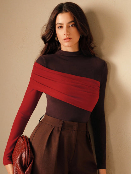 Fabla | High-Neck Ruched Top