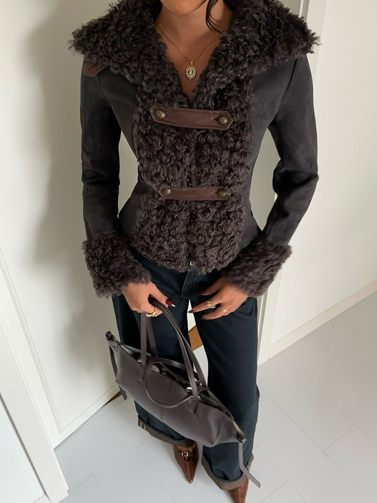 Sofa | Suedette Fuzzy Patchwork Jacket