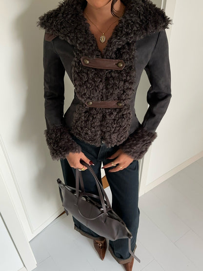 Sofa | Suedette Fuzzy Patchwork Jacket
