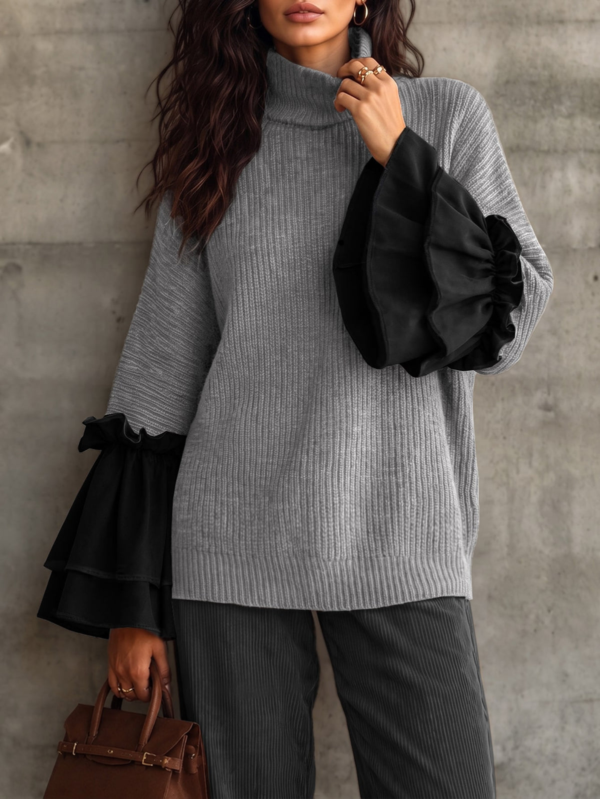Svis | Ribbed High-Neck Pullover Sweater