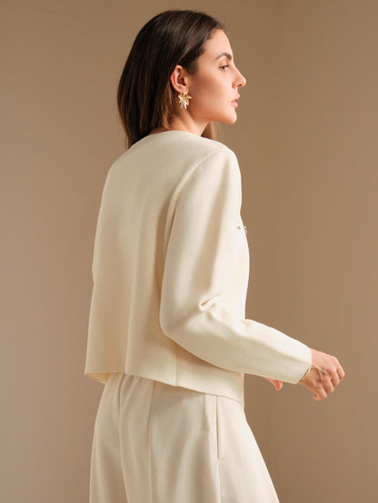 Olgya | Beaded Pearl Cardigan Two-Piece Set