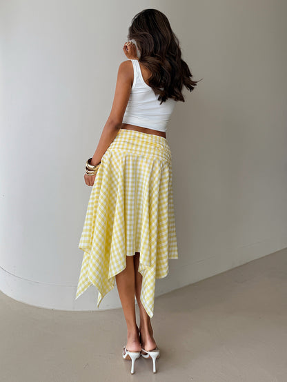 Noemia | Asymmetric Polka Dot Midi Skirt