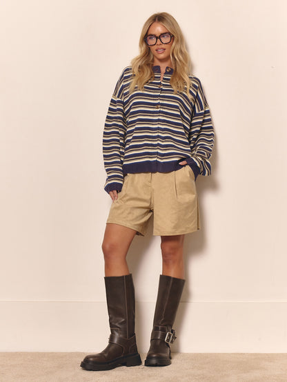 Halla | Oversized Striped Button Cardigan