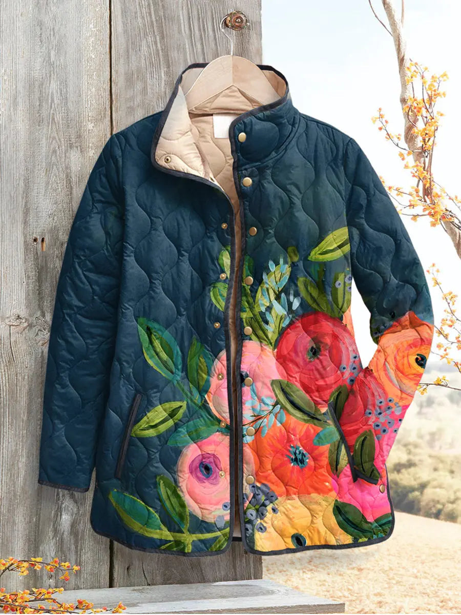Dora | Vintage Floral Quilted Jacket