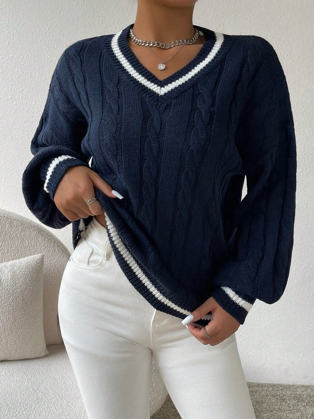 Torea | Cable-Knit Colorblock Sweater