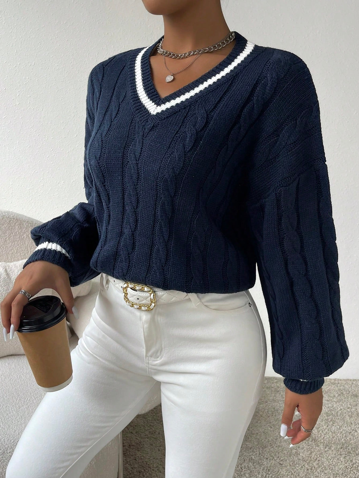 Torea | Cable-Knit Colorblock Sweater