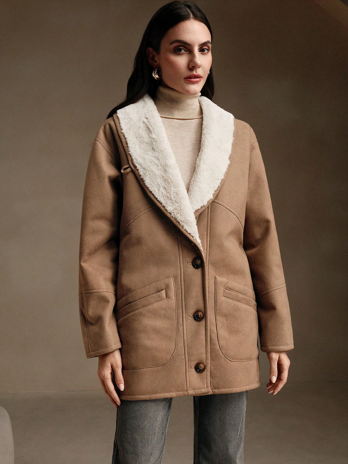 Palmya | Faux Fur Oversized Bomber Jacket