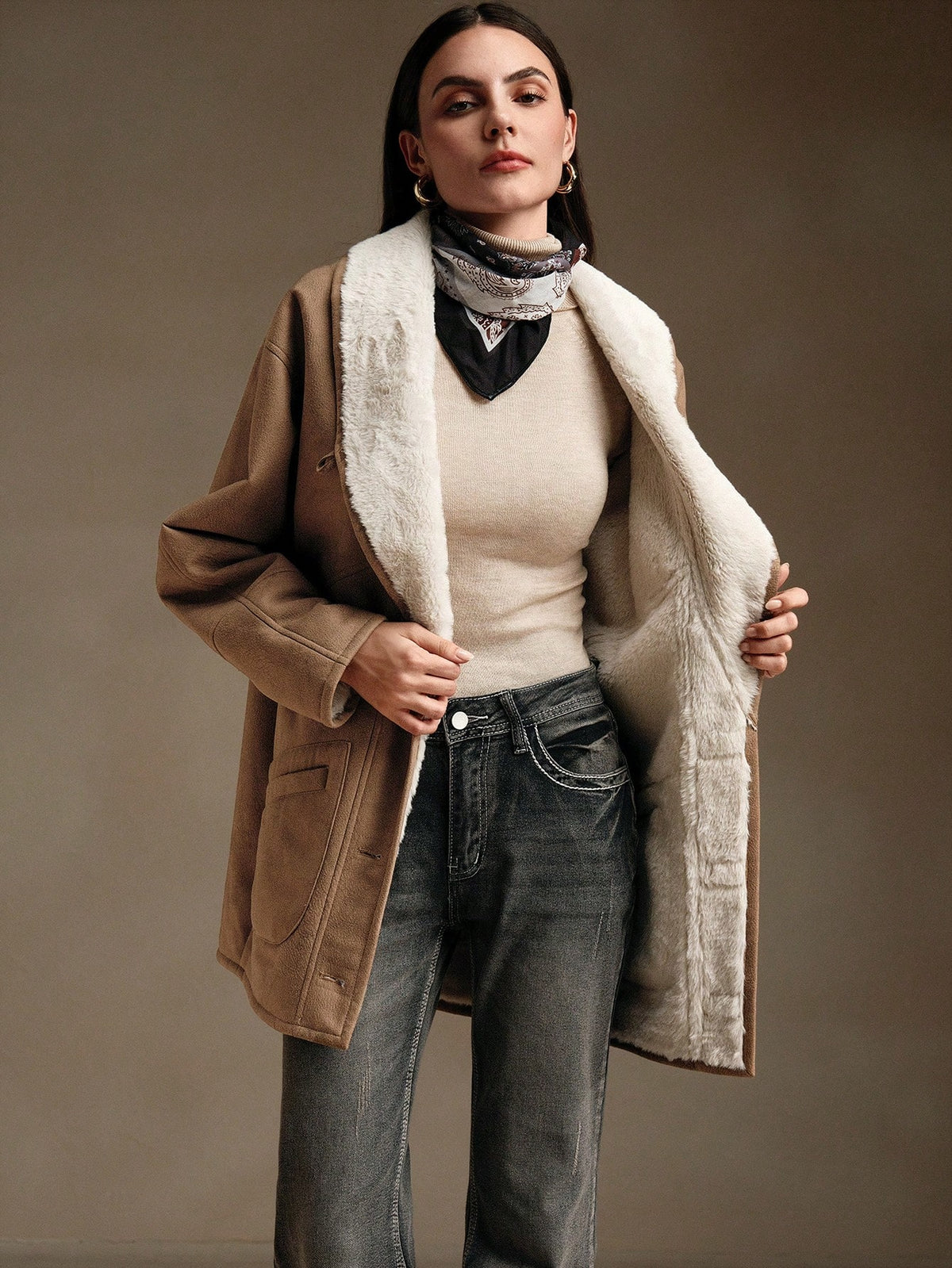 Palmya | Faux Fur Oversized Bomber Jacket