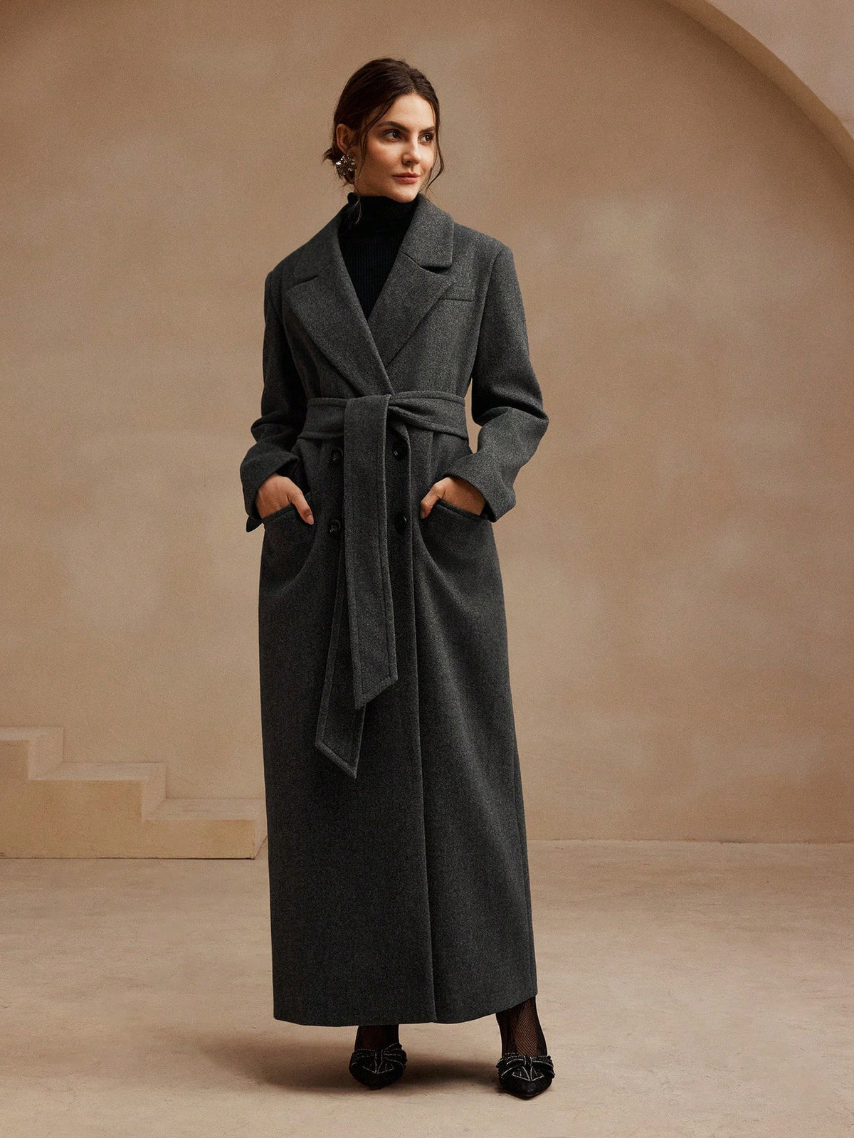 Aylia | Double-Breasted Belted Wool Coat