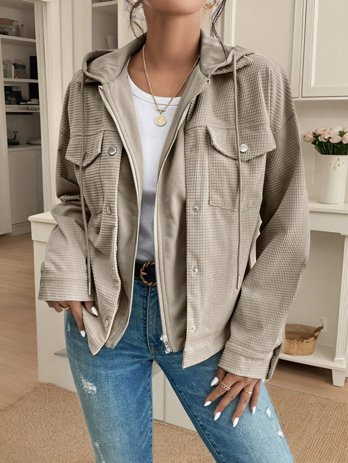 Elvya | Hooded Corduroy Jacket