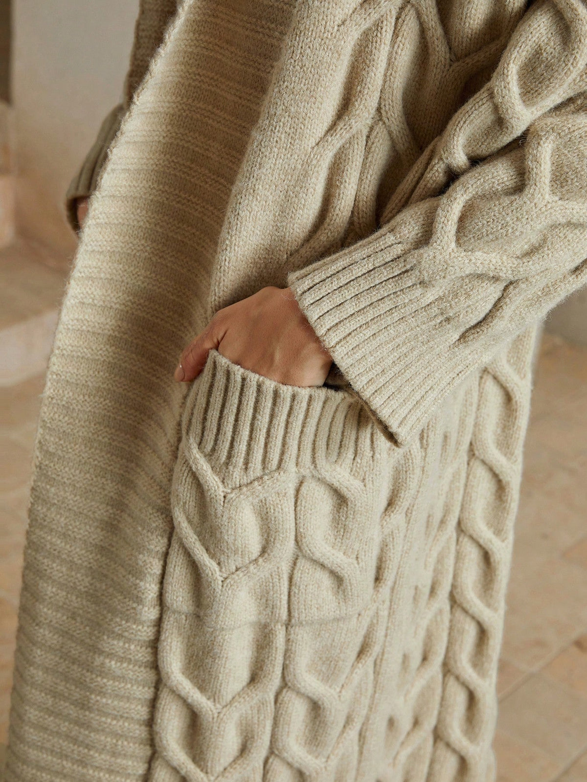 Nolis | Cable Knit Midi Cardigan