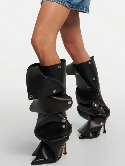 Livya | Slouchy Stiletto Knee-High Boots
