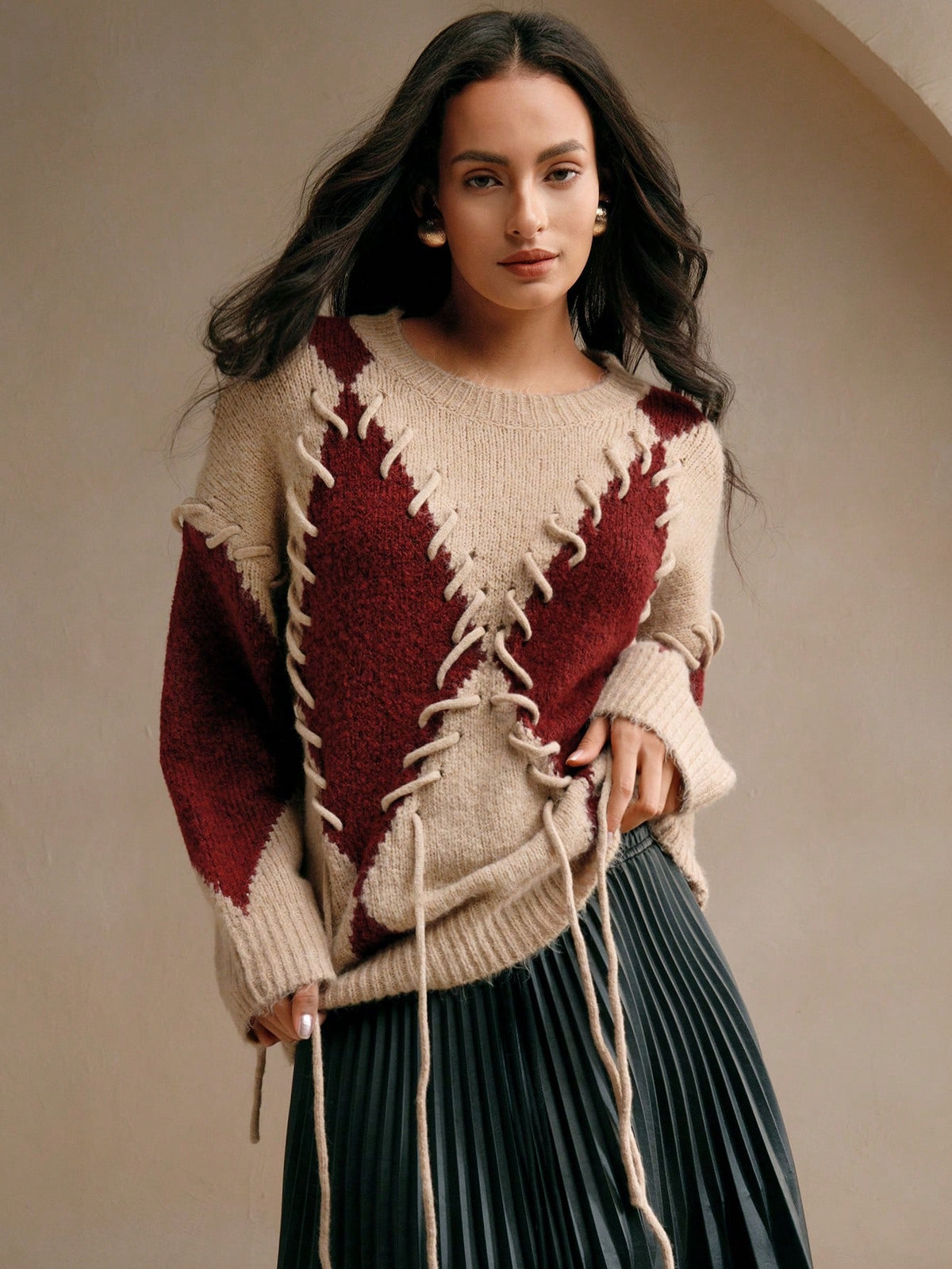 Elnine | Colorblock Knit Pullover