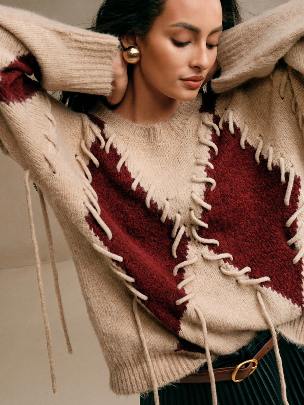 Elnine | Colorblock Knit Pullover