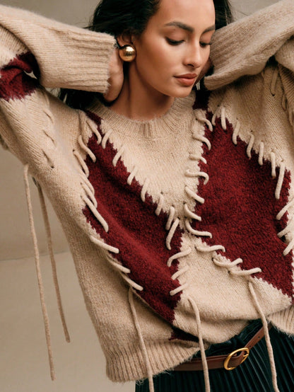 Elnine | Colorblock Knit Pullover