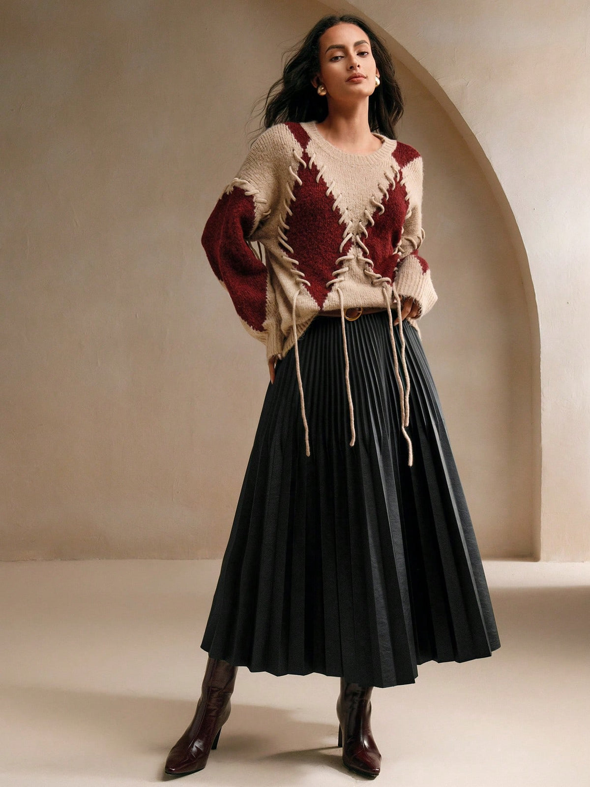 Elnine | Colorblock Knit Pullover
