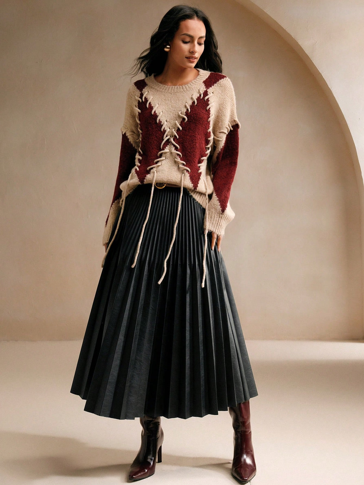 Elnine | Colorblock Knit Pullover