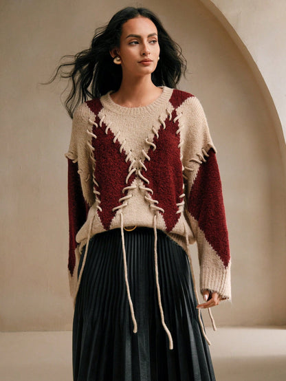 Elnine | Colorblock Knit Pullover