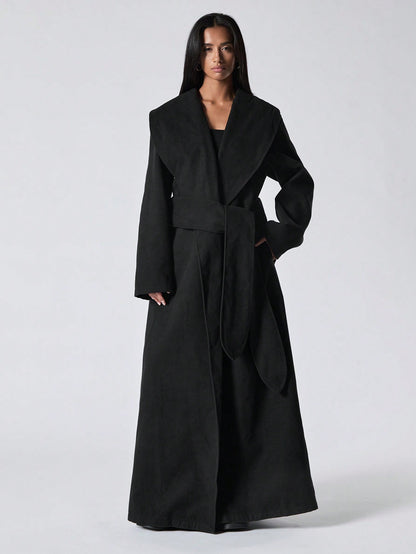 Hattea | Belted Shawl Collar Jacket