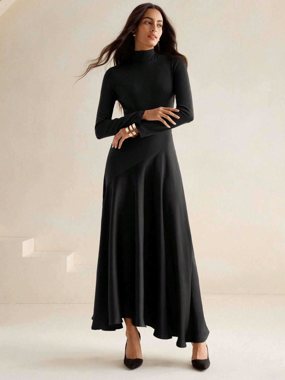 Arnya | Asymmetrical Knit A-Line Dress