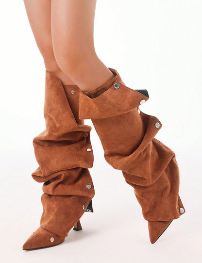 Livya | Slouchy Stiletto Knee-High Boots