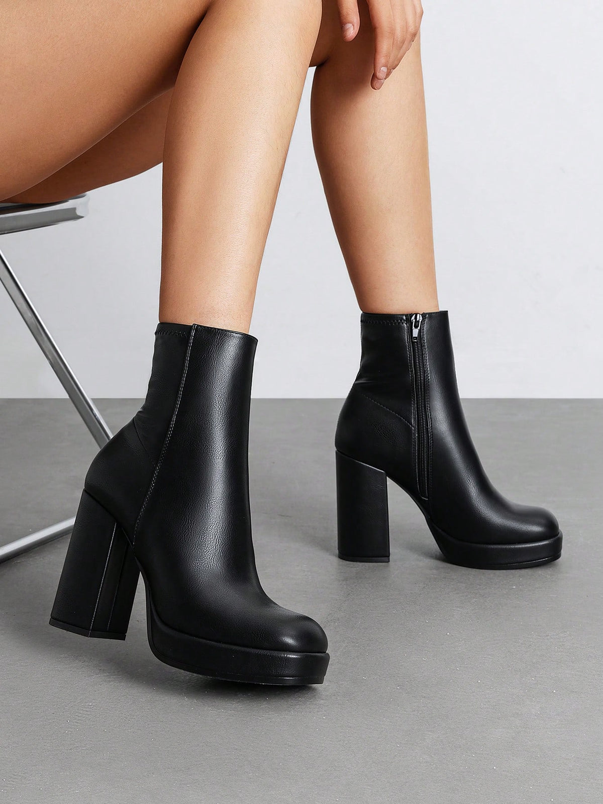 Lala | Square Toe Chunky Heel Ankle Boots