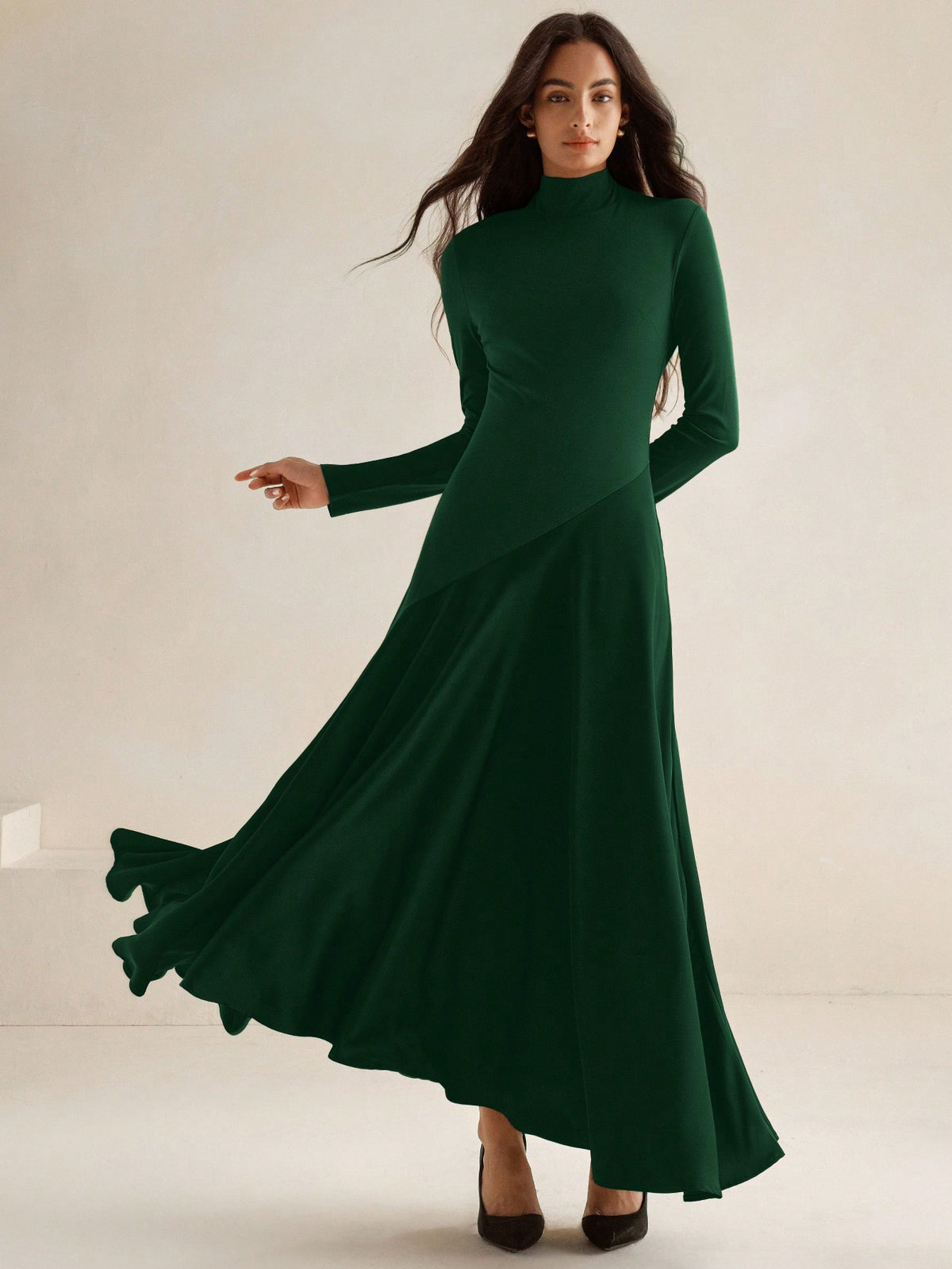 Arnya | Asymmetrical Knit A-Line Dress