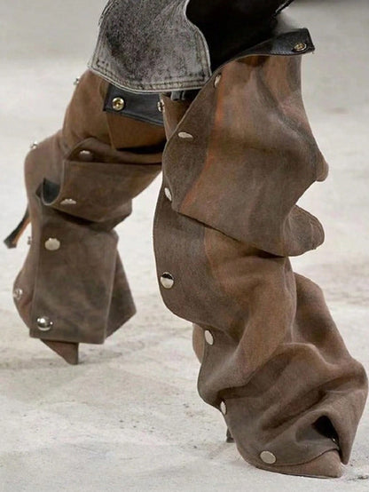 Livya | Slouchy Stiletto Knee-High Boots