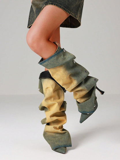 Livya | Slouchy Stiletto Knee-High Boots