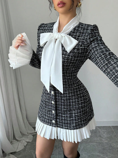 Femis | Tie-Neck Flare Dress