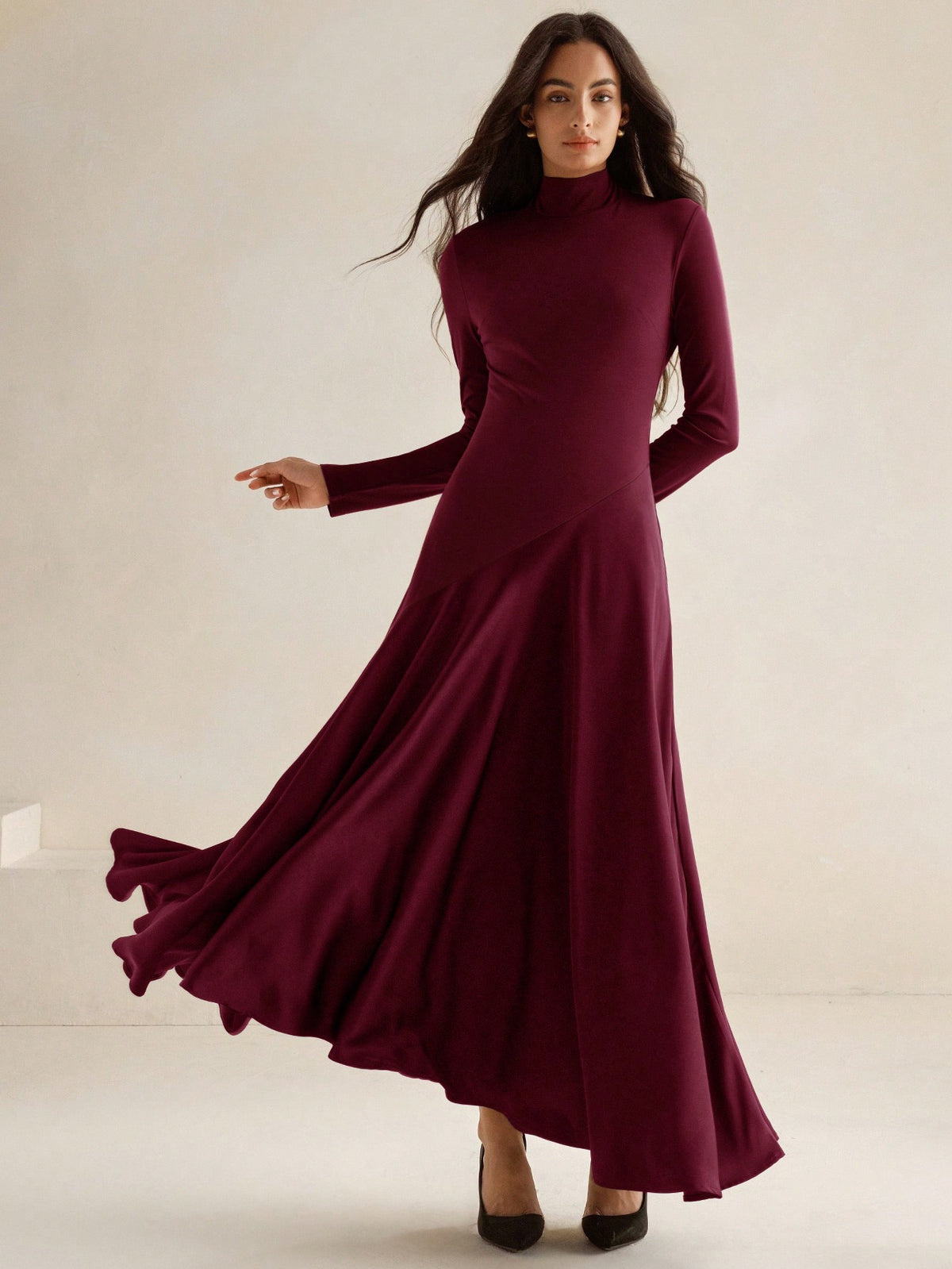 Arnya | Asymmetrical Knit A-Line Dress