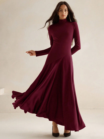Arnya | Asymmetrical Knit A-Line Dress