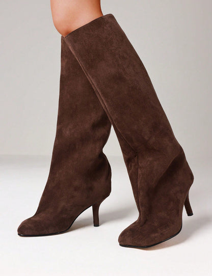Lilia | Suede Knee-High Slouchy Boot