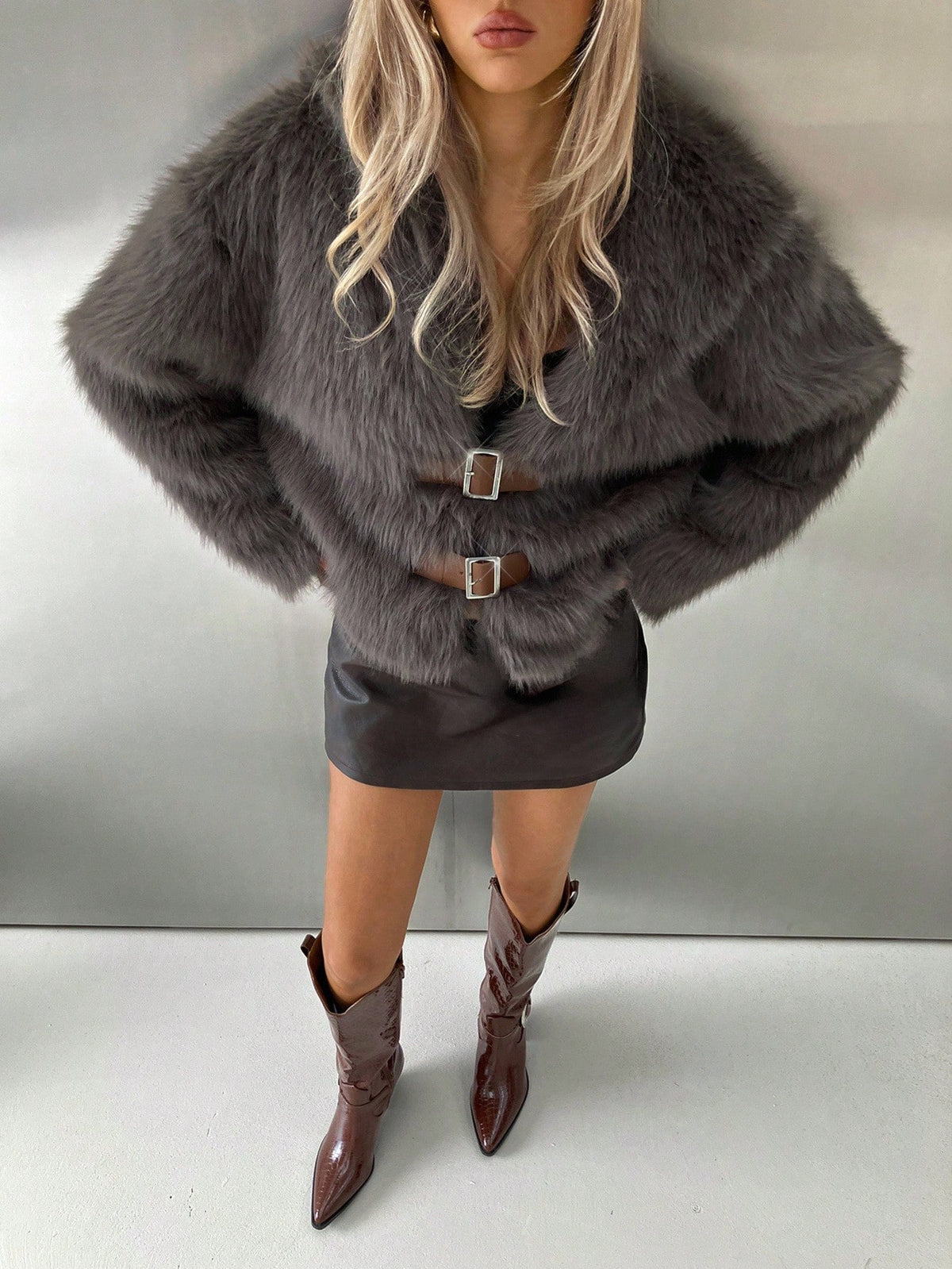 Amis | Contrast Faux Fur Coat
