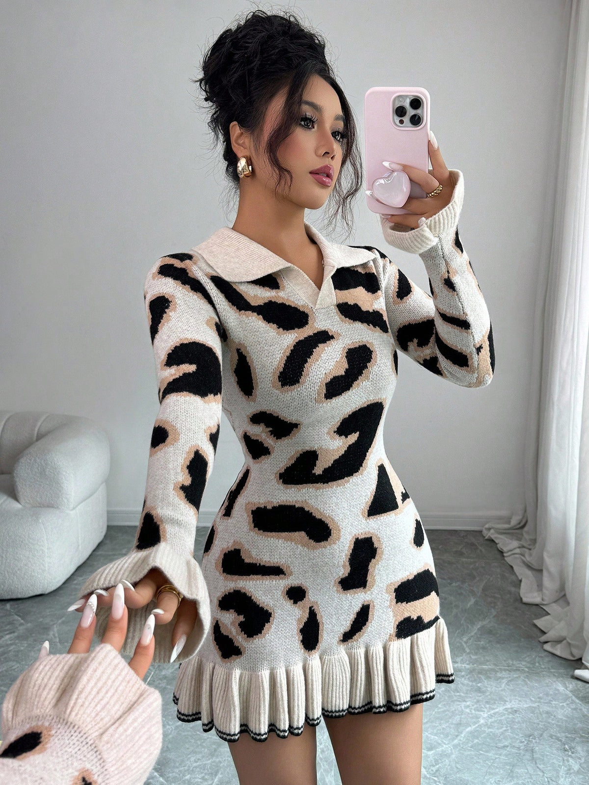 Zanya | Leopard Print Knit Mini Dress