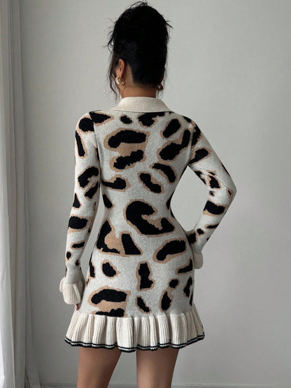 Zanya | Leopard Print Knit Mini Dress