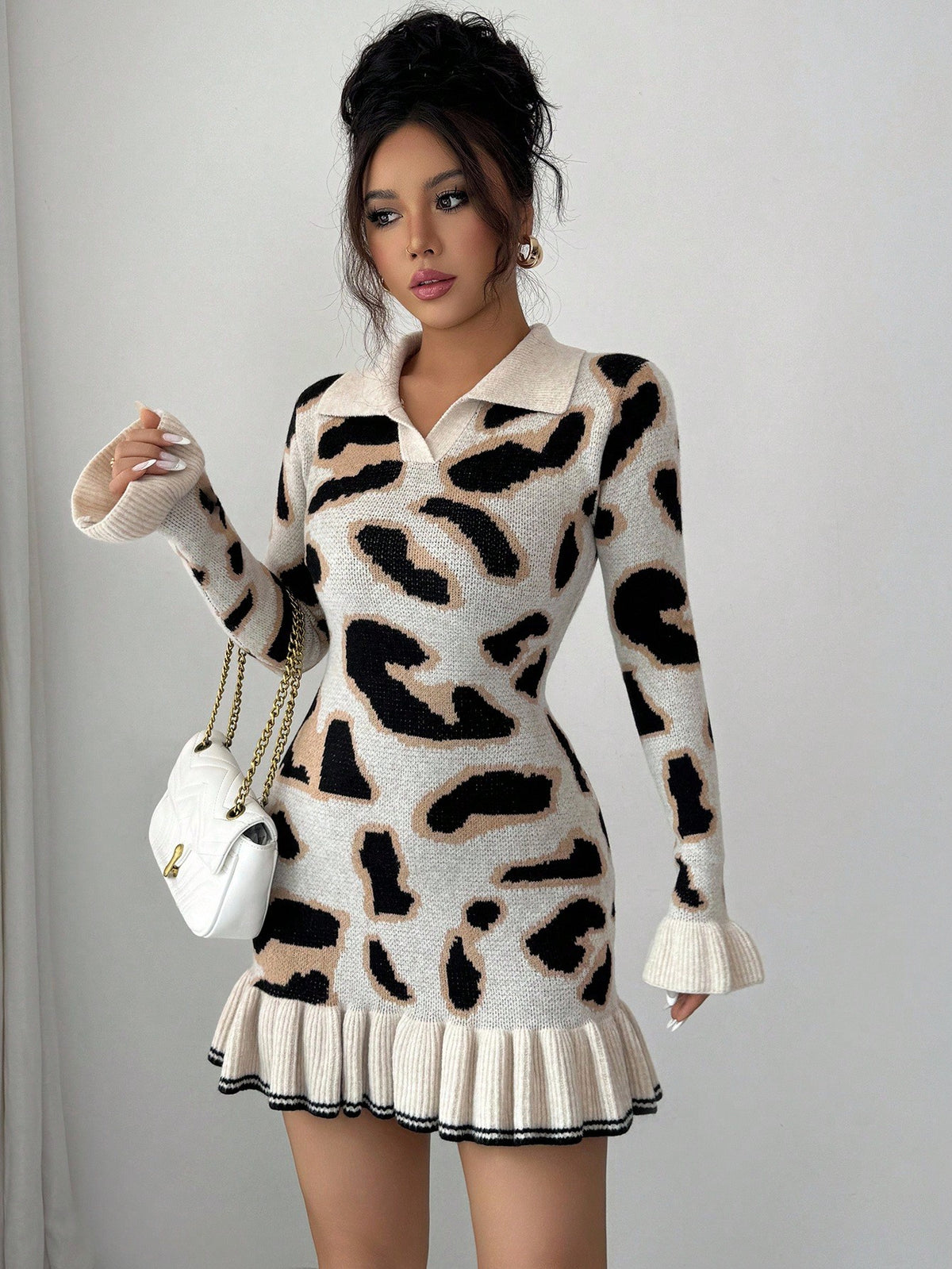 Zanya | Leopard Print Knit Mini Dress