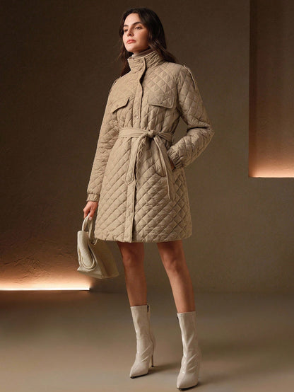 Inkora | Quilted Long Padded Coat
