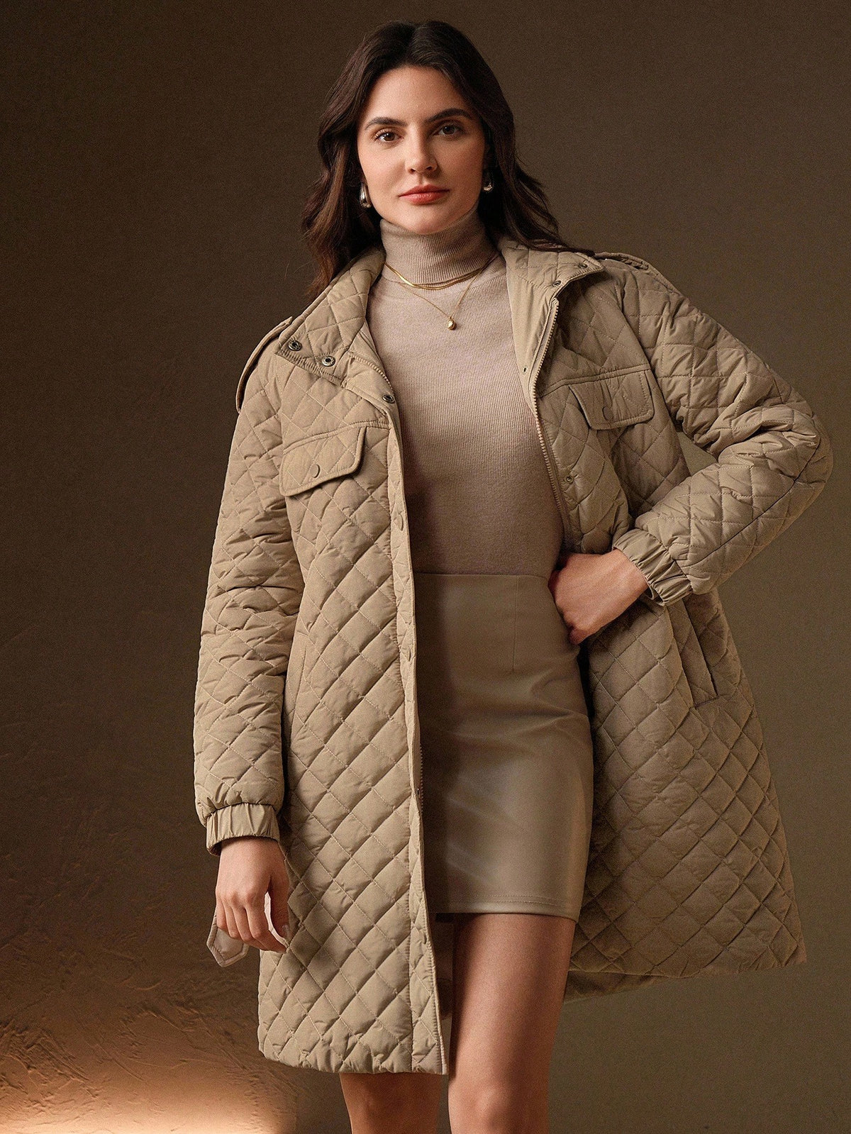 Inkora | Quilted Long Padded Coat