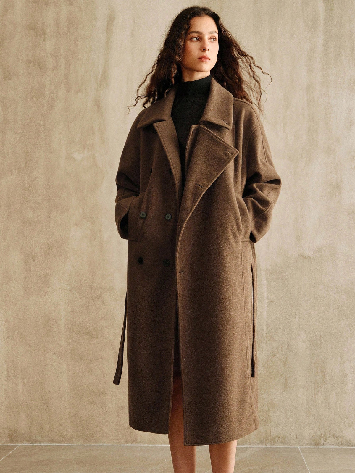Edine | Double-Breasted Midi Overcoat