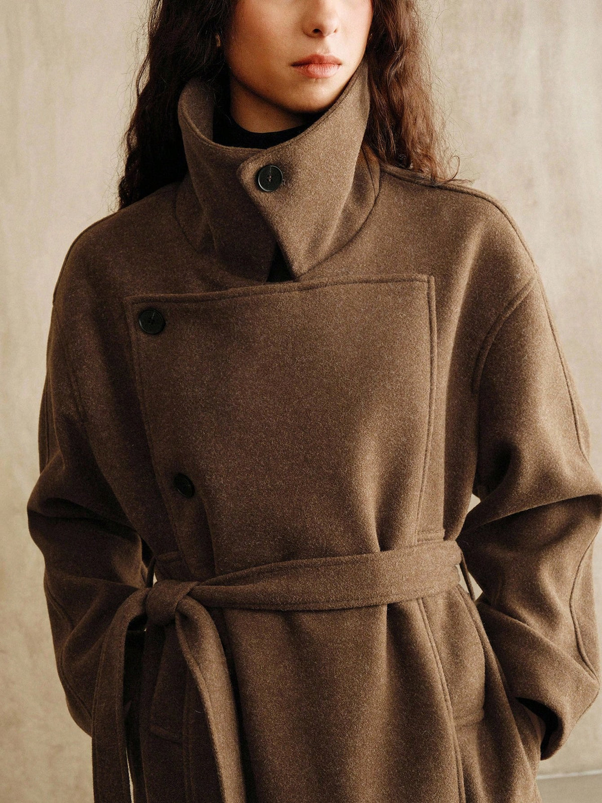 Edine | Double-Breasted Midi Overcoat
