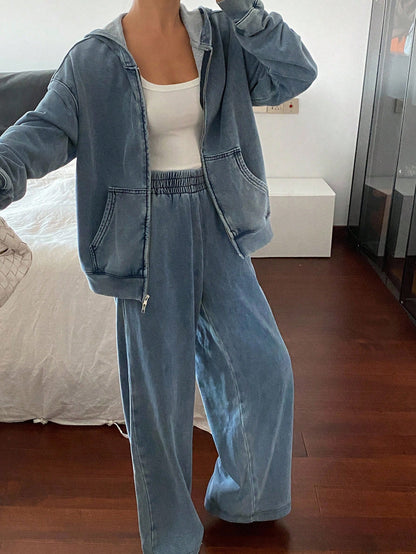 Zivia | Hooded Sweatshirt & Denim Set