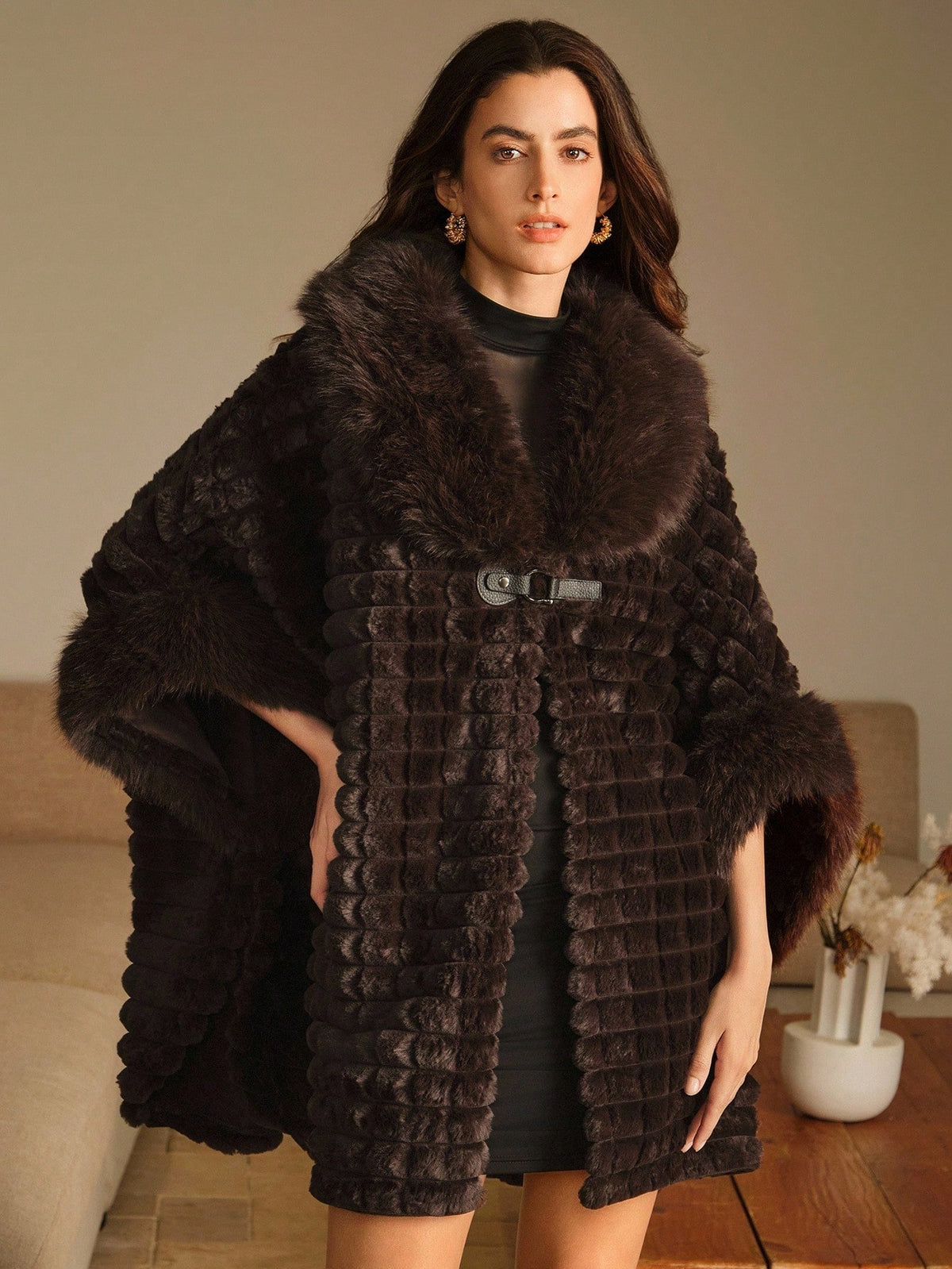 Ditya | Faux Fur Waterfall Wrap