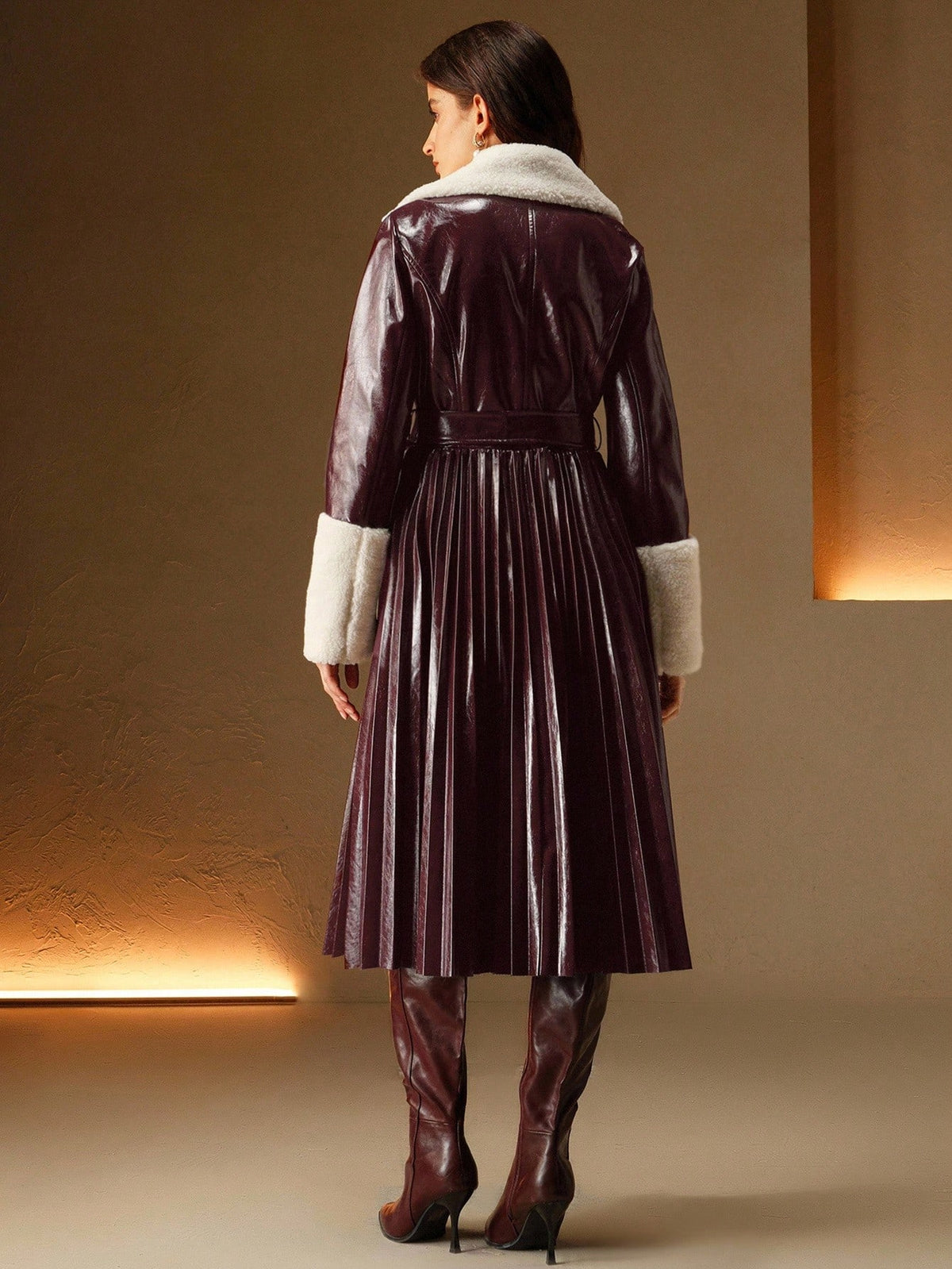 Kajia | Faux Shearling Midi Jacket