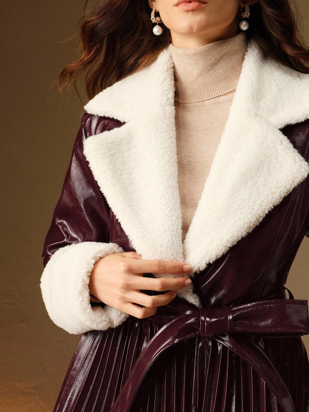 Kajia | Faux Shearling Midi Jacket