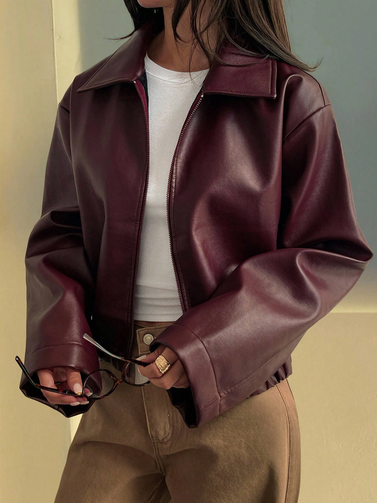 Klis | Leather Drop-Shoulder Jacket