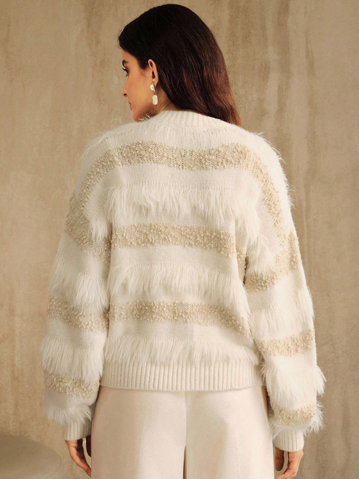 Polea | Contrast Faux Fur Cardigan